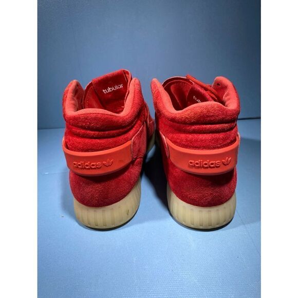 Adidas BB5039 Tubular Invader Red Suede Mid Top Sneaker Shoe Size 10.5 - Picture 6 of 7